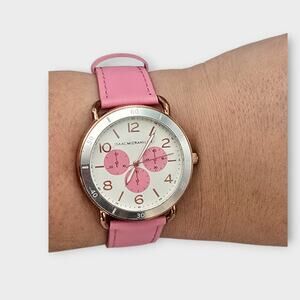 Isaac Mizrahi Live Pink Chronograph-Style Watch – Rose Gold Tone